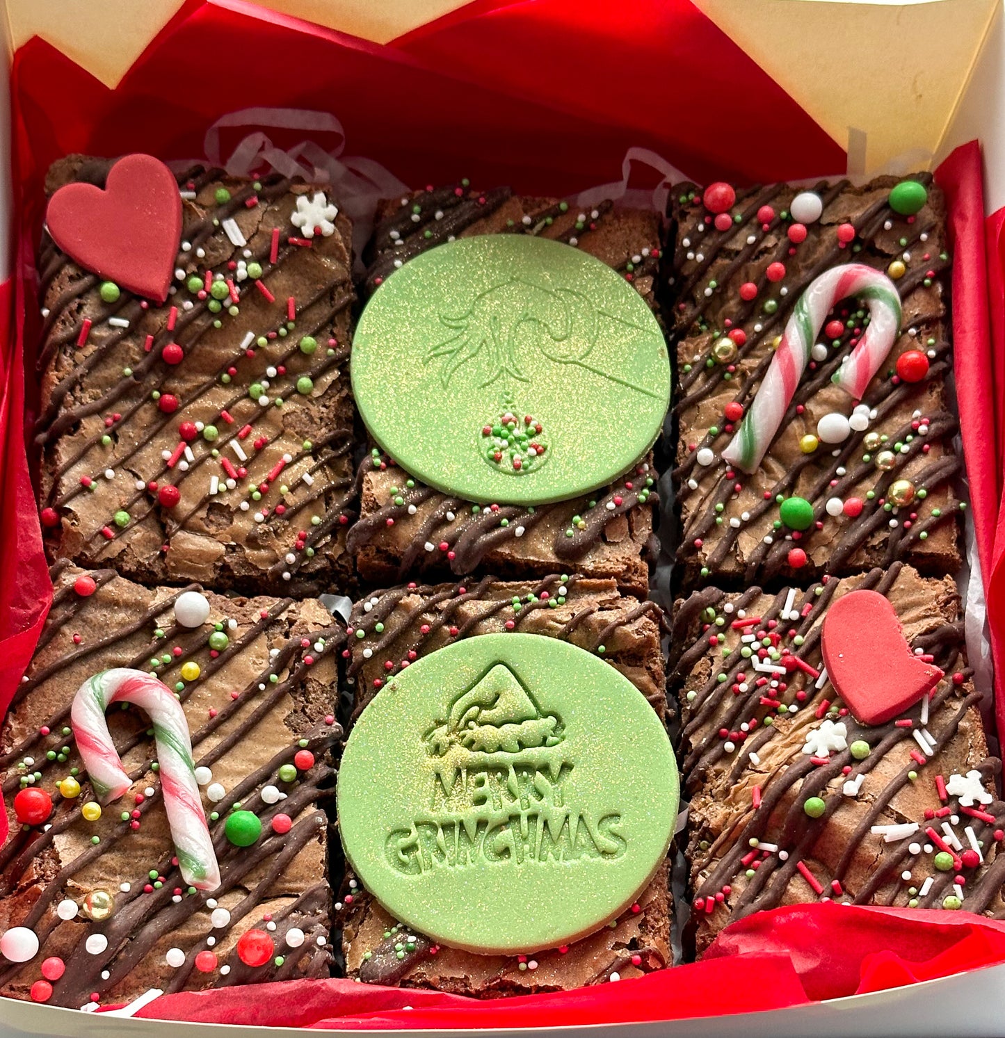 Merry Grinchmas Brownie Boxes.